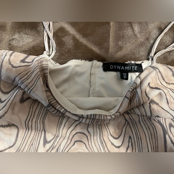 GARAGE Creme Mosaic Mesh Dress - Picture 3 of 4